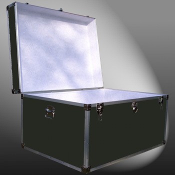 01-146 RE OLIVE Super Jumbo Storage Trunk with Alloy Trim